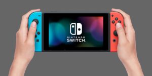 Nintendo Switch with Neon Blue and Neon Red Joy-Con - New Series Nintendo Switch with Neon Blue and Neon Red Joy-Con - New Series