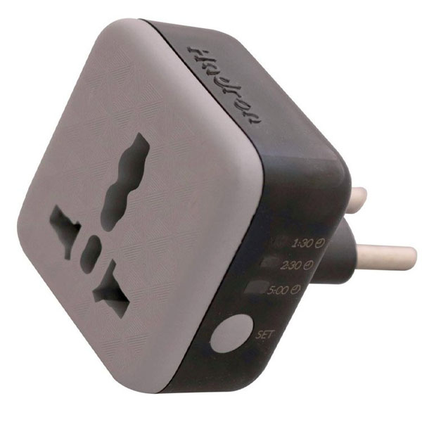 Hadron EU Stabilizer Power Plug Adapter with Timer - Brown