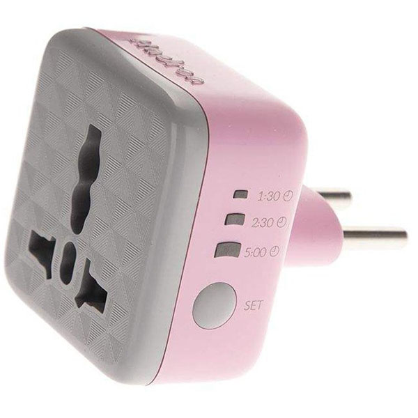 Hadron EU Stabilizer Power Plug Adapter with Timer - Pink Hadron EU Stabilizer Power Plug Adapter with Timer - Pink