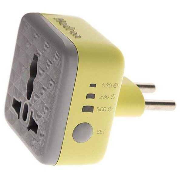 Hadron EU Stabilizer Power Plug Adapter with Timer - Yellow Hadron EU Stabilizer Power Plug Adapter with Timer - Yellow
