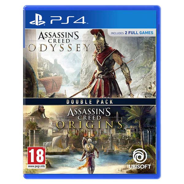 Assassins Creed Odyssey + Origins - PS4 - کارکرده Assassins Creed Odyssey + Origins - PS4 - کارکرده