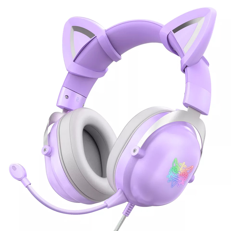 Onikuma X11 Gaming Headset with Cat Ears - Purple Onikuma X11 Gaming Headset with Cat Ears - Purple