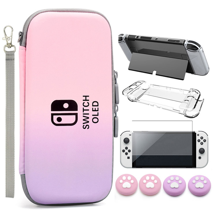 VGBUS 7-in-1 Accessory Case for Nintendo Switch OLED - Pink/Purple VGBUS 7-in-1 Accessory Case for Nintendo Switch OLED - Pink/Purple