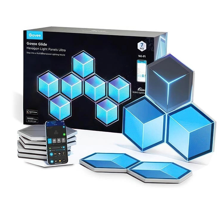 Govee Glide Hexagon Light Panels Ultra - Meteor Grey - 7 pcs