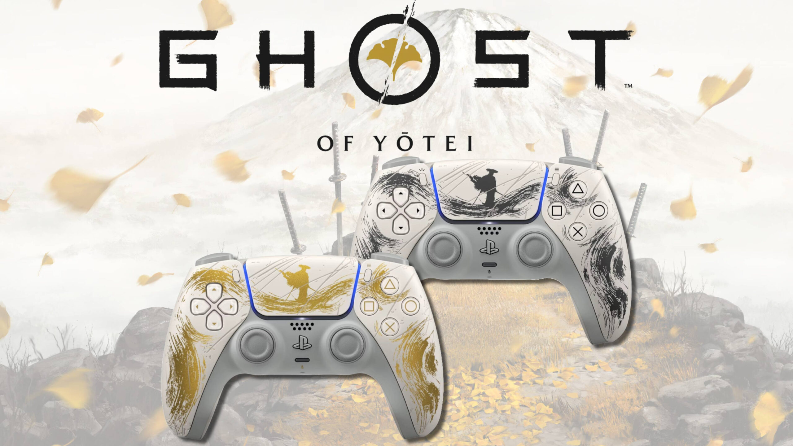 DualSense - Ghost of Yotei Black Limited Edition خرید دسته PS5 - نسخه محدود Ghost of Yotei طلایی