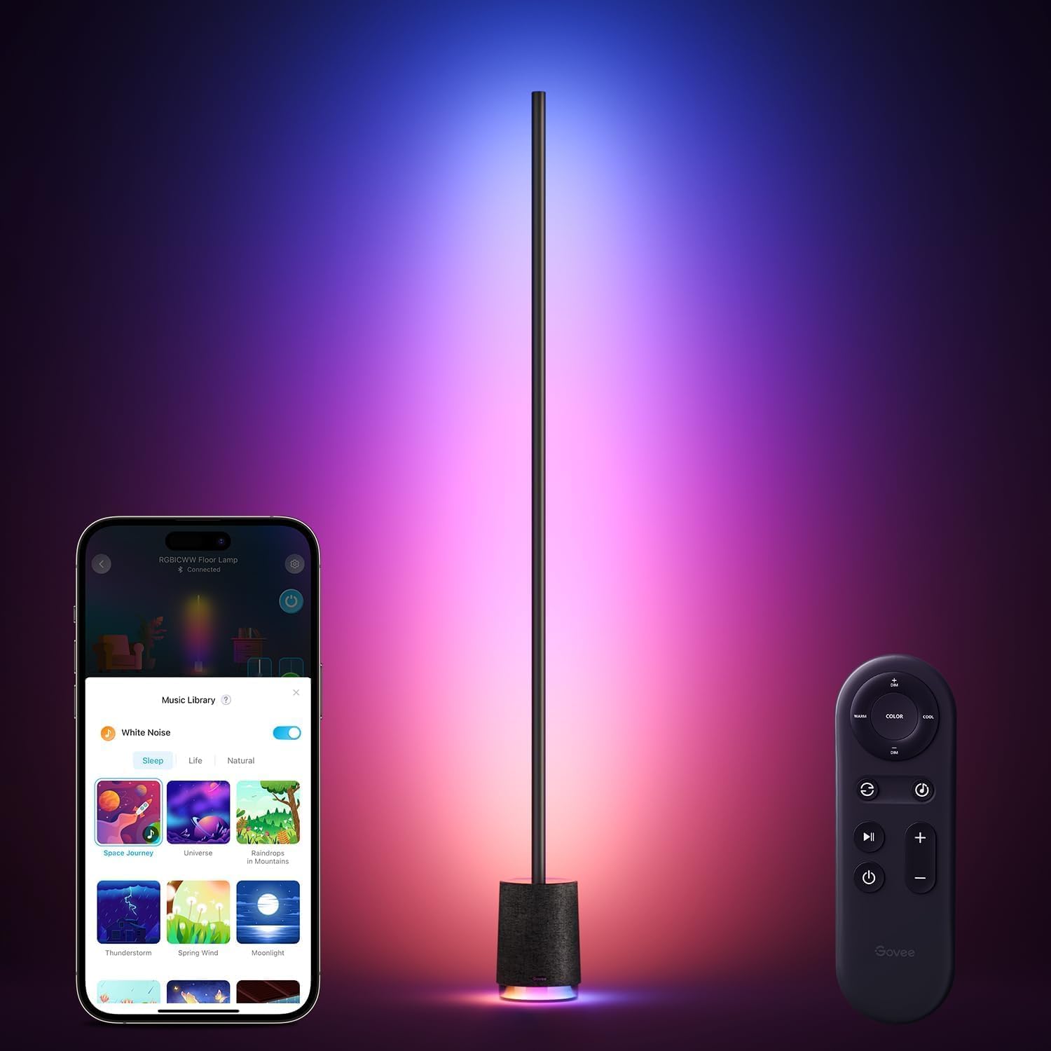 GoVee RGBICWW Floor Lamp Pro - Gray خرید لامپ هوشمند GoVee RGBICWW Floor Pro